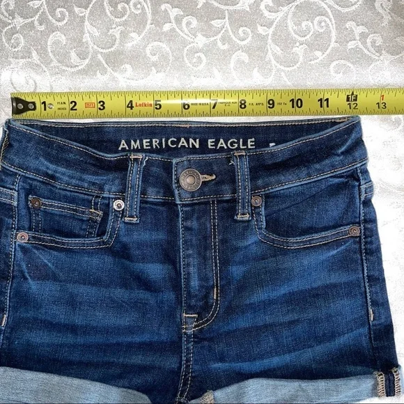 American Eagle Next Level Stretch Hi Rise Shortie Raw Hem Shorts - Picture 11 of 16